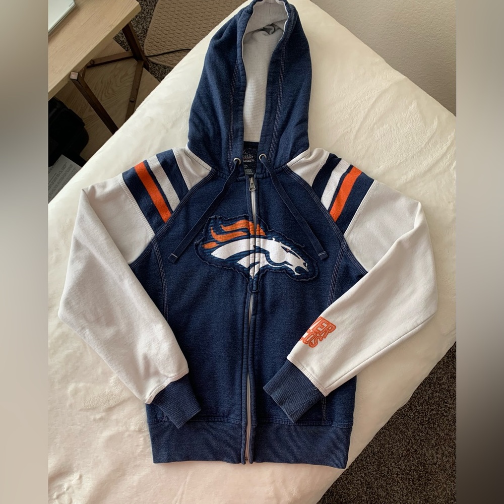 Denver Broncos zip up hoodie with pockets